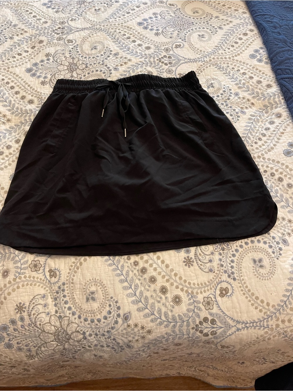 Maurices Black Elastic Waist Mini Skirt with Drawstring
